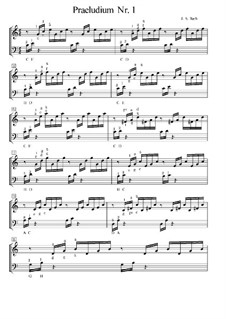 Prelude and Fugue No.1 in C Major, BWV 846: Prelude, for piano by Johann Sebastian Bach