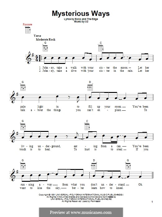 Mysterious Ways: For ukulele by U2