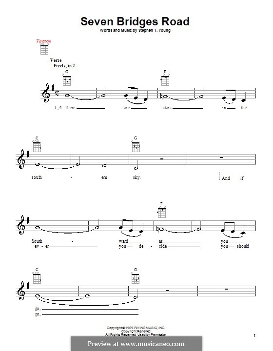 Seven Bridges Road (The Eagles): For ukulele by Stephen T. Young