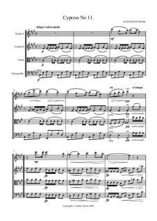 Cypress No.11 for String Quartet: Cypress No.11 for String Quartet by Antonín Dvořák