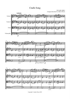 Cradle Song arranged for string quartet: Cradle Song arranged for string quartet by Edvard Grieg