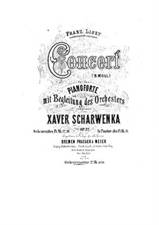 Piano Concerto No.1 in B Flat Minor, Op.32: Full score by Xaver Scharwenka