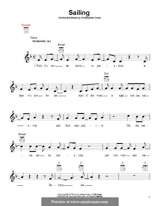 Sailing ('N Sync): For ukulele by Christopher Cross