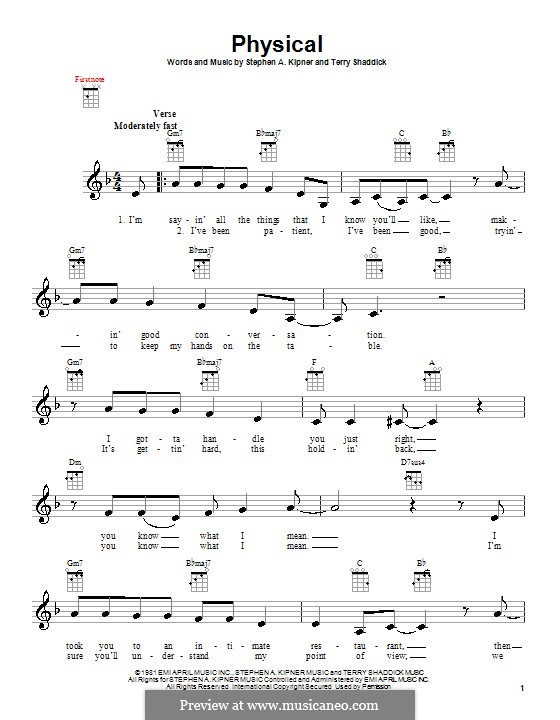 Physical (Olivia Newton-John): For ukulele by Stephen Alan Kipner, Terry Shaddick