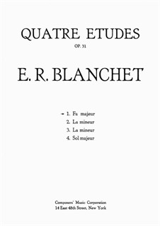 Quatre Etudes, Op.31 No.1: Quatre Etudes by Emile Blanchet