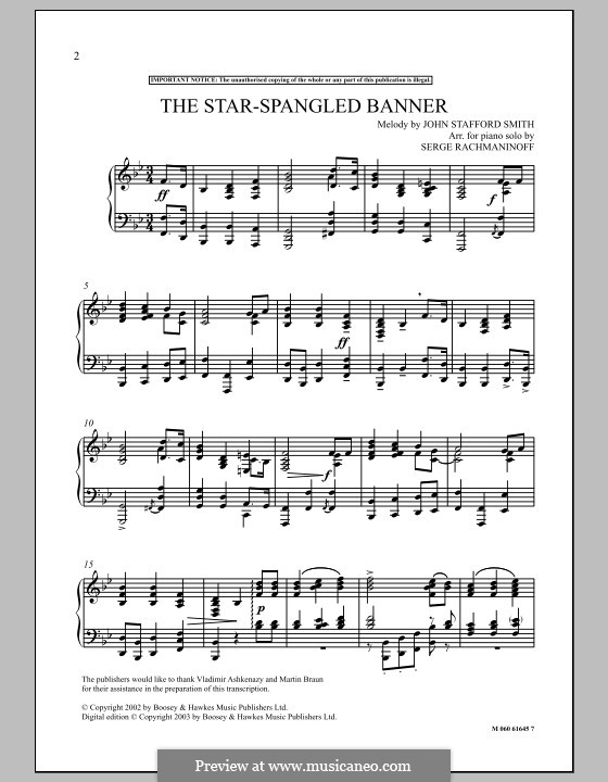 The Star Spangled Banner: The Star Spangled Banner by Sergei Rachmaninoff