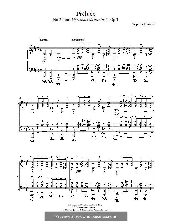 No.2 Prélude: For piano by Sergei Rachmaninoff