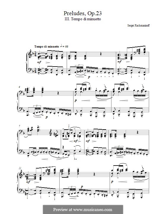 Prelude No.3 in D Minor: For piano by Sergei Rachmaninoff