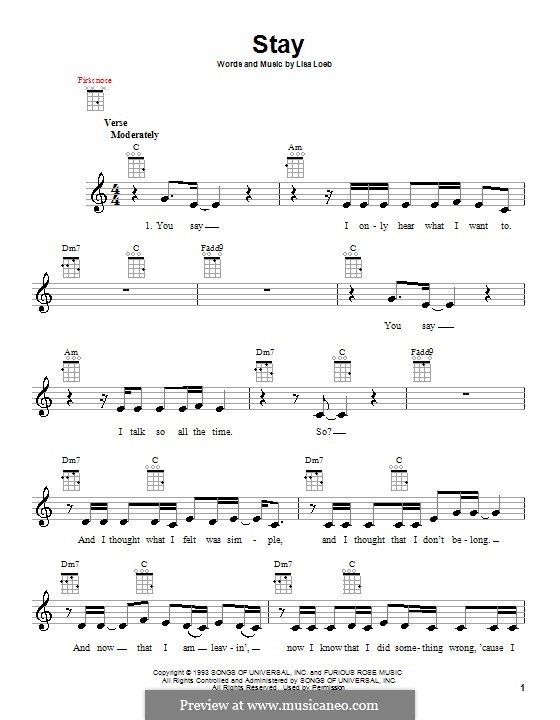 Stay: For ukulele by Lisa Loeb