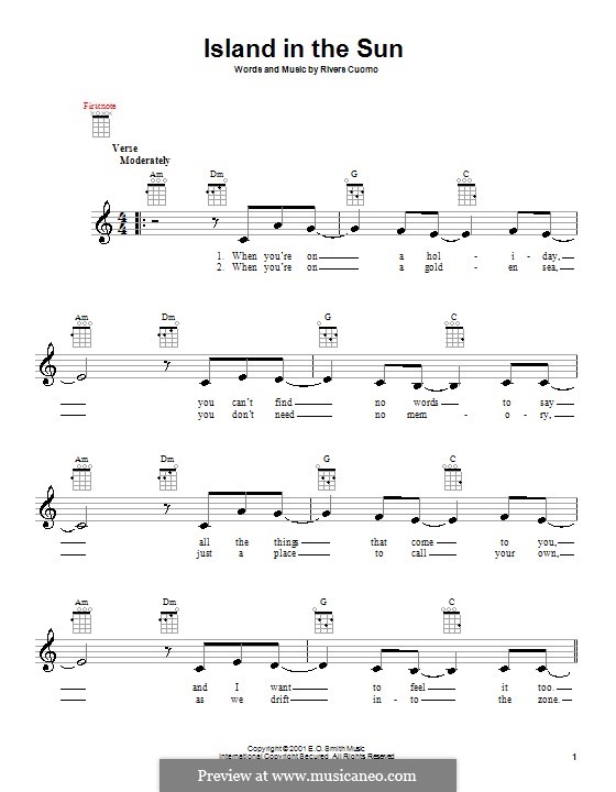 Island in the Sun (Weezer): For ukulele by Rivers Cuomo