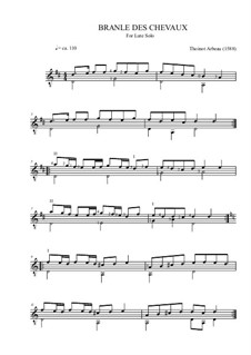 Branle des chevaux: For lute by Thoinot Arbeau