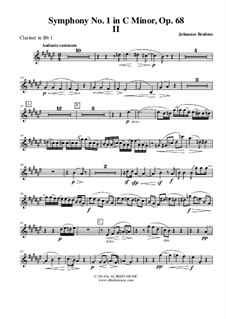 Movement II: Clarinet in Bb 1 (Transposed Part) by Johannes Brahms