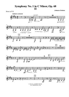 Movement II: Horn in F 2 (Transposed Part) by Johannes Brahms