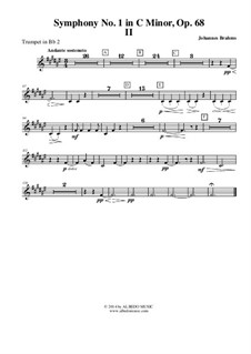 Movement II: Trumpet in Bb 2 (Transposed Part) by Johannes Brahms