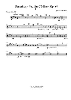 Movement II: Trumpet in C 1 (Transposed Part) by Johannes Brahms