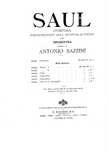 Saul. Overture: Saul. Overture by Antonio Bazzini