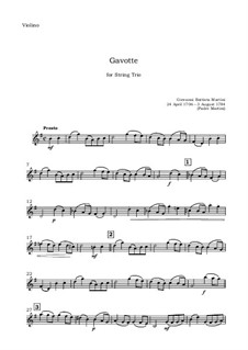 Gavotte: For string trio – violin part by Giovanni Battista Martini