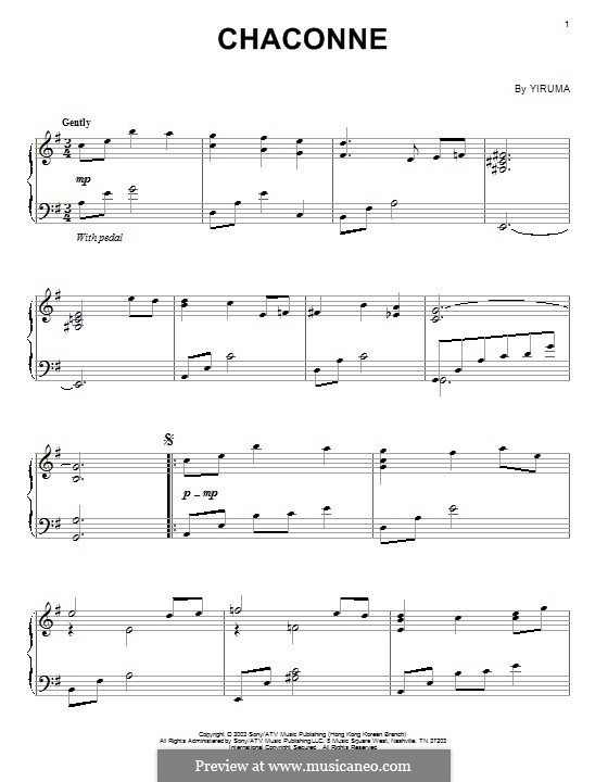 Chaconne: For piano by Yiruma