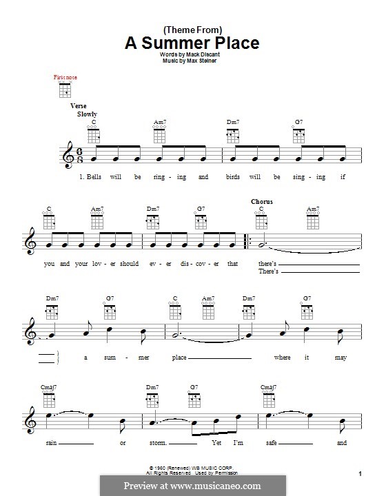 Theme from A Summer Place: For ukulele by Max Steiner