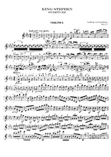König Stephan (King Stephen), Op.117: Overture – violin I part by Ludwig van Beethoven