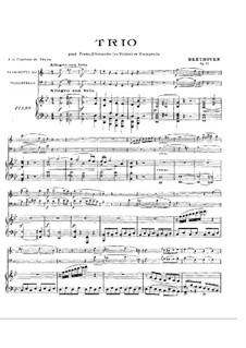 Trio for Clarinet, Cello and Piano No.4 'Gassenhauer' , Op.11: Full score and parts by Ludwig van Beethoven