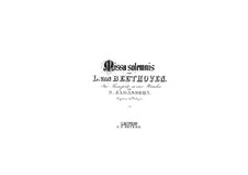 Missa Solemnis, Op.123: Version for piano four hands by Ludwig van Beethoven