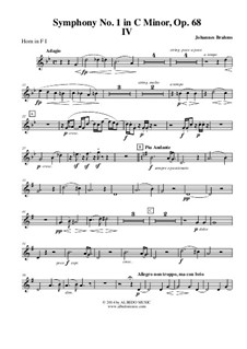 Movement IV: Horn in F 1 (Transposed Part) by Johannes Brahms