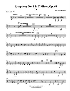 Movement IV: Horn in F 4 (Transposed Part) by Johannes Brahms