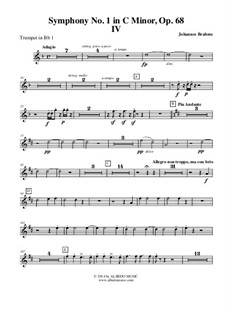 Movement IV: Trumpet in Bb 1 (Transposed Part) by Johannes Brahms