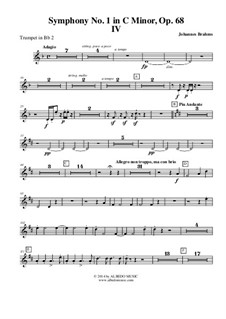 Movement IV: Trumpet in Bb 2 (Transposed Part) by Johannes Brahms