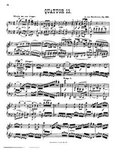 String Quartet No.13 in B Flat Major, Op.130: Version for piano by Ludwig van Beethoven