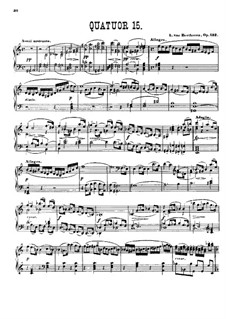 String Quartet No.15 in A Minor, Op.132: Version for piano by Ludwig van Beethoven