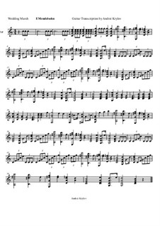 Wedding March: For guitar by Felix Mendelssohn-Bartholdy