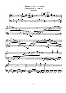 Concerto for Piano and Orchestra No.1, Op.15: Cadenzas to movement I by Ludwig van Beethoven