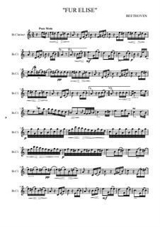 For Elise, WoO 59: For clarinet by Ludwig van Beethoven