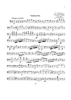Concerto for Piano and Orchestra No.1, Op.15: Version for piano and string quintet – cello part by Ludwig van Beethoven