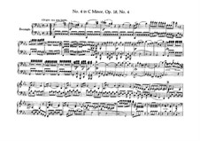 Quartet No.4 in C Minor: Version for piano four hands – parts by Ludwig van Beethoven