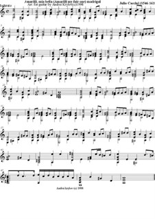 Amarilli, mia bella: For guitar by Giulio Caccini