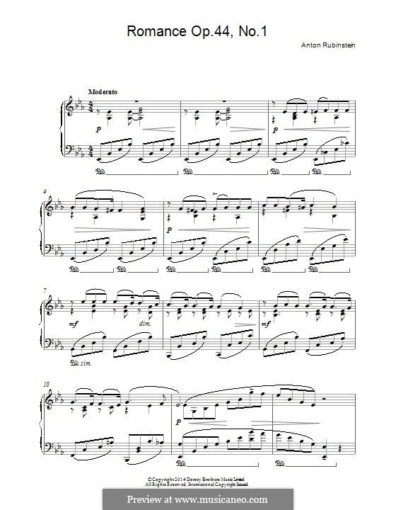 Six soirées á Saint-Petersburg, Op.44: No.1 Romance by Anton Rubinstein