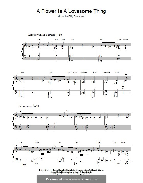 A Flower is a Lovesome Thing: For piano by Billy Strayhorn