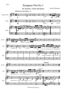 European Trios: Trio No.1 for clarinet, violin and piano by David W Solomons