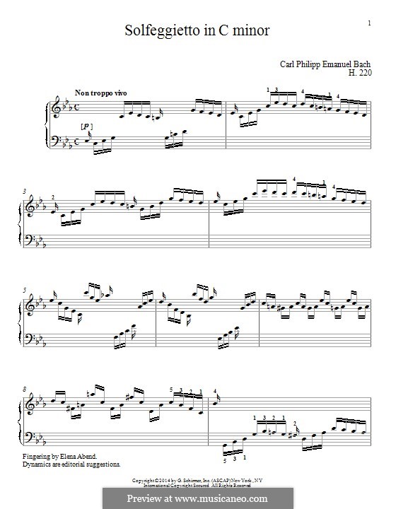 Solfeggietto, H 220 Wq 117:2: For piano by Carl Philipp Emanuel Bach