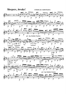 No.1 Wachet auf (Sleepers Awake): For guitar by Johann Sebastian Bach
