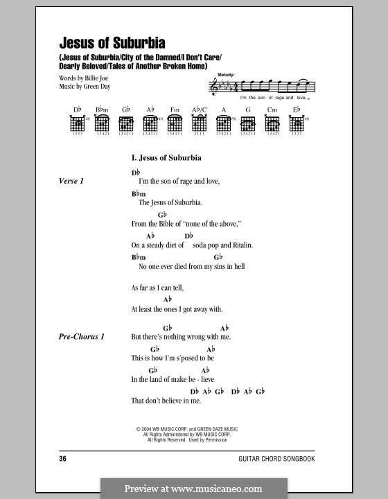 Jesus of Suburbia: Jesus of Suburbia / City of The Damned / I Don't Care / Dearly Beloved / Tales of Another (Green Day): Jesus of Suburbia: Jesus of Suburbia / City of The Damned / I Don't Care / Dearly Beloved / Tales of Another (Green Day) by Billie Joe Armstrong, Tré Cool, Michael Pritchard