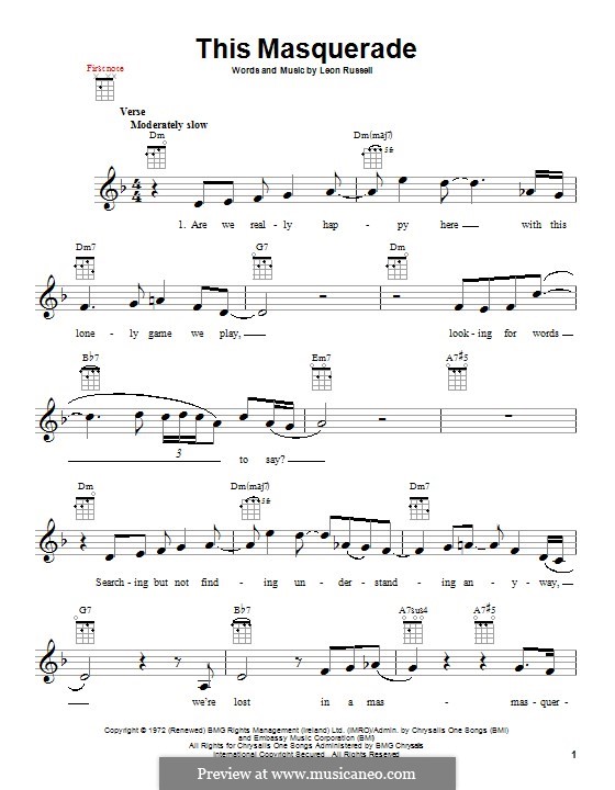 This Masquerade: For ukulele by Leon Russell