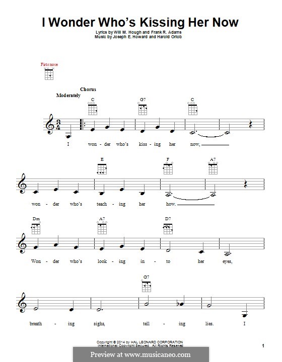 I Wonder Who's Kissing Her Now: For ukulele by Joseph Edgar Howard