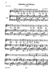 Five Poems, Op.19: No.2 Scheiden und Meiden (Separations and Avoidances) by Johannes Brahms