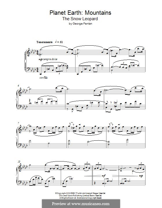 Planet Earth by G. Fenton - sheet music on MusicaNeo