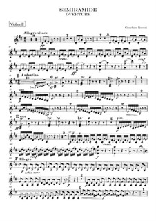 Semiramide: Overture – violin II part by Gioacchino Rossini