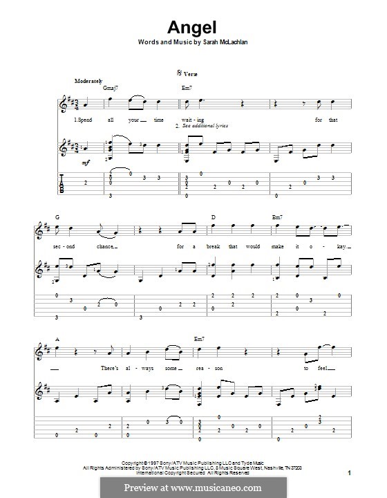 Angel: For guitar with tab by Sarah McLachlan